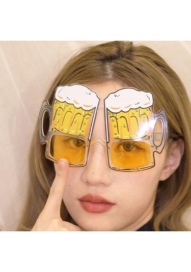 Yeşil Bira Kupası Gözlük Dökülen Bira Kupası Tasarım Bardak Sahne Şişe Komik Gözlük Parti Malzemeleri