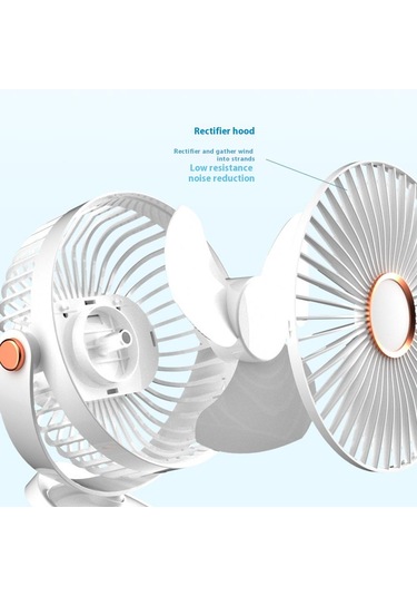 Atmosfer Işıklı 6 İnç Masaüstü Klipsli Vantilatör, 6 Hız, Usb Şarj Edilebilir Taşınabilir Vantilatör - Siyahımsı Yeşil Siyahımsı Yeşil