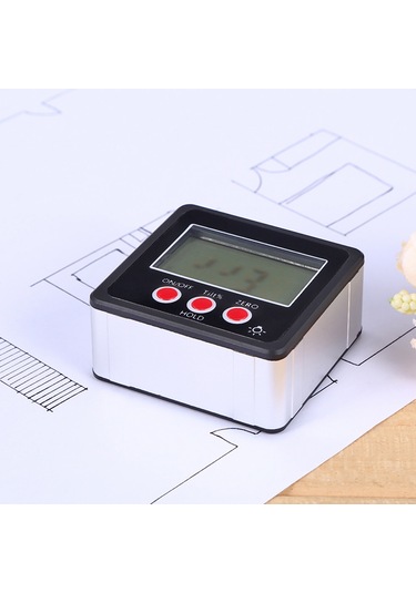 Xindoker Siyah Mini Dijital Eğim Ölçer - 4 90 Aralık, 0.01 Çözünürlük, Ip54 Su Geçirmez, 3 Dairesel Tuş