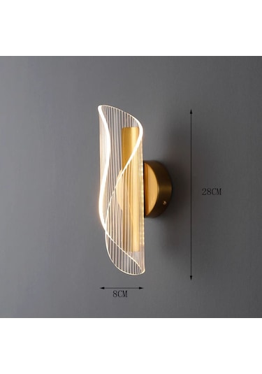 Akrilik Duvar Lambası Flama Oturma Odası Arka Plan Duvar Atmosfer Altın