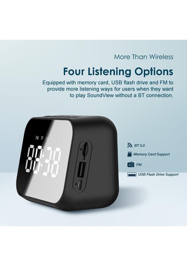 Geeksen Soundview 3-in-1: Hoparlör, Akıllı Alarm Ve Müzik Sistemi - Fm, Usb, Hafıza Kartı Desteği İle Taşınabilir Ses Zevki