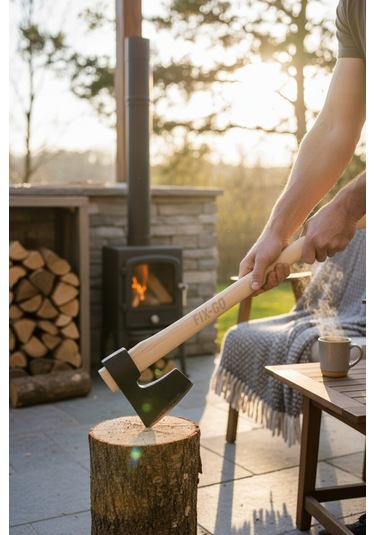 Gürgen Saplı 80 Cm Dövme Çelik Kamp Baltası 1.500 Gr