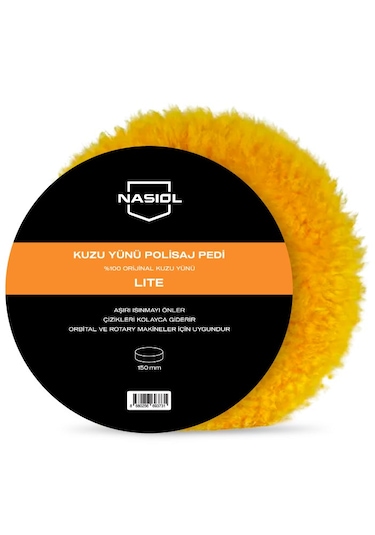 Kuzu Yünü Polisaj Keçesi/pedi Lite-ağır Çizik Giderici-150mm-kuzu