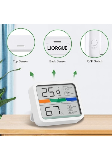 Xıaomı Youpın Lcd Dijital Termometre 2 Higrometre Mıknatıslı İç Mekan Termo-higrometre, Oda İklim Kontrolü İçin Mın/max Kayıtları