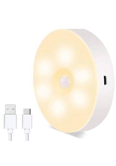 2 Adet Usb Şarjlı Akıllı Hareket Sensörlü Kablosuz Spot Led Lamba