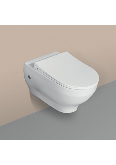 İtalyan Isvea Soluzione Xı Kanalsız Asma Klozet - Sessiz Kapak Yavaş Kapanan Kapak