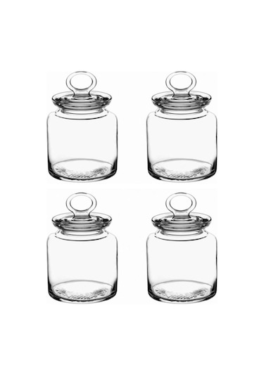 Paşabahçe 98671 Kitchen Cam Kavanoz - 4 Lü Erzak Saklama Kavanozu 1085cc.
