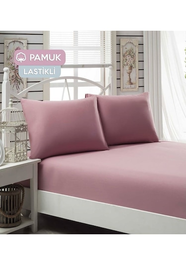 Çift Kişilik Ranforce Kumaş Lastikli Fitted Çarşaf Takımı