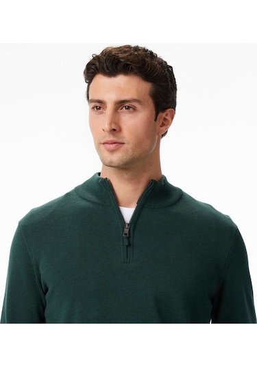 Nautica Erkek Yeşil Classic Fit Kazak-11735 Yeşil