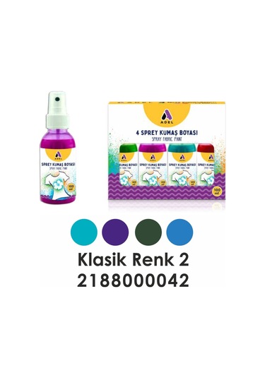 Adel Sprey Kumaş Boyası 4 Lü Canlı Renkler 000044