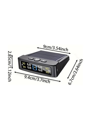 Boatshop1 T12 4 Harici Sensörlü Araç Solar Tpms Gerçek Zamanlı Lastik Basınç Sıcaklık İzleme Sistemi Yıpratmayan Kurulum Titreşim Algılama Ekran