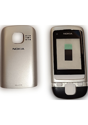Nokia C2-05 Kapak Nokia C2-05 Uyumlu Siyah Gri Ön Kapak Arka Kapa