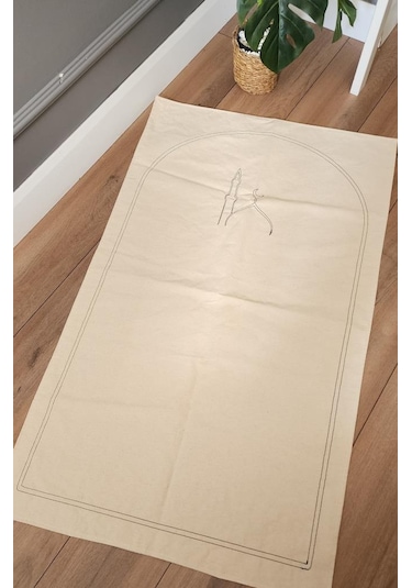 Seccade Naturel Düz Ham Keten Yumuşak Dolgulu 70x115 Camii 3 Bej