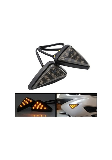 Didadodo Adet Gömme Montaj Üçgen Şekilli Led Dönüş Sinyali Işığı Suzuki Honda Yamaha Için 12 V Motosiklet Dönüş Sinyalleri Işık