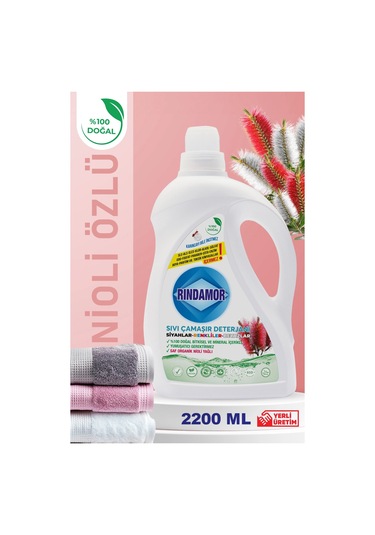 % 100 Doğal Bitkisel Sıvı Çamaşır Deterjanı Tüm Renkler-organik Nioli Yağlı 2200 ML