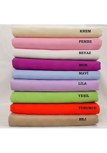 Firuze Çift Kişilik Hasır Dokuma Pike 10 Renk Seçeneği Bej