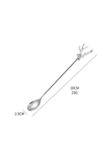Xindoker Paslanmaz Çelik Uzun Saplı Karıştırma Kaşığı - Hediye Paketli 20 Cm Diğer