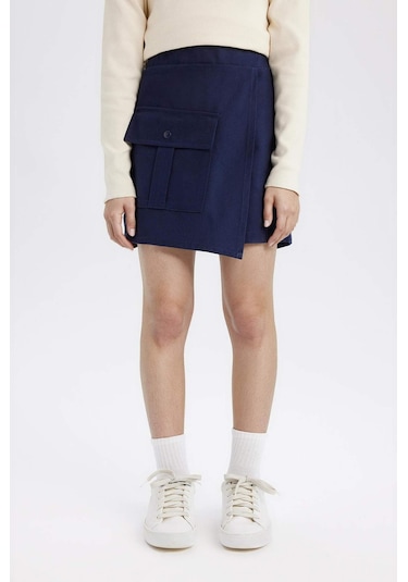 DeFacto Kız Çocuk Gabardin Cepli Şort Etek D9220A825SPNV251