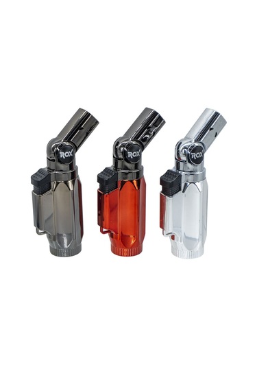 Rox Bs-106 Dört Alev Çıkışlı Mini Bütan Gaz Torch Pürmüz Kırmızı