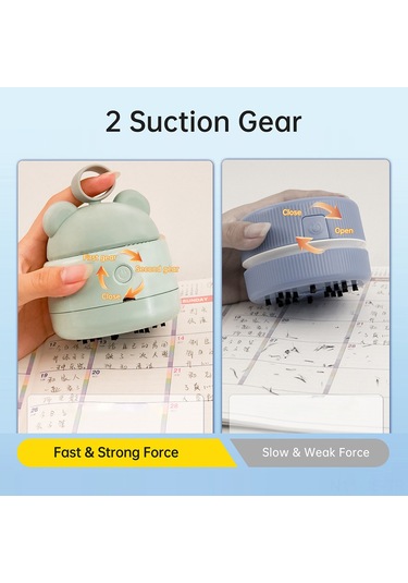 Jeemson Jy-026 Masaüstü Süpürge, Şarj Edilebilir Li-poly Pil, 2 Seviye Vücut, Abs+silikon, 30 Dakika Sürekli Çalışma, Mavi