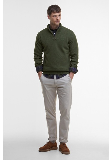 Barbour Essential Lambswool Half Zip Kazak Ol54 Mıd Olıve Ol54 Mıd Olıve