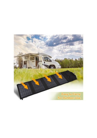 Hfambition 14w Çift Usb Güneş Enerjisi Şarj Paneli, Katlanabilir Taşınabilir Solar Şarj Cihazı 4 Katlı