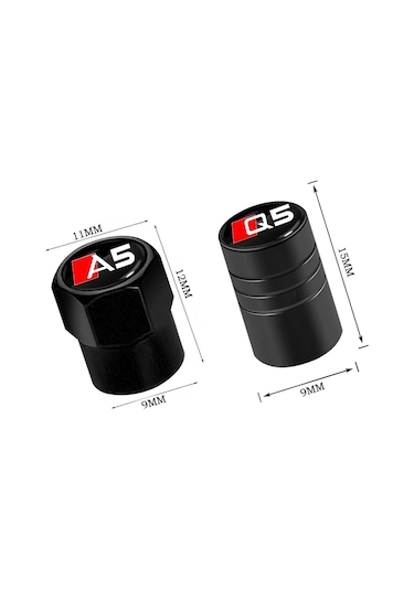 Siyah-a3-4 Adet/takım Metal Araba Jant Lastik Vana Kapakları Kök Kılıf Kapakları Audi Sline A1 A3 A4 A5 A6 A7 A8 Q3 Q5