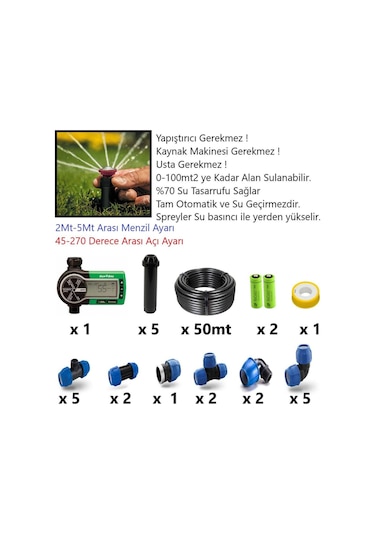 Rainbird Otomatik Çim Sulama Fiskiye Sprey Seti