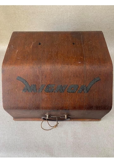 Aeg Mignon 4 Antika Daktilo - Koleksiyonluk Ahşap Kasalı Daktilo No3