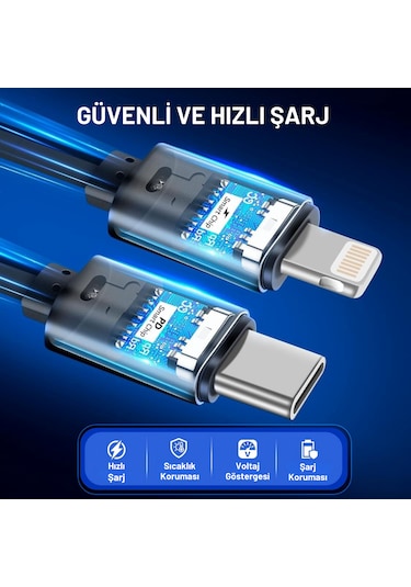 Embatech 66wdahili Kablolutype-c+lightning Hızlı Araç Şarj Cihazı