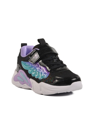 Siyah Cırtlı Fileli Hafif Kız Çocuk Spor Ayakkabı 1878 F Siyah-lila Siyah - Lila Siyah Cırtlı Fileli Hafif Kız Çocuk Spor Ayakkabı 1878 F Siyah-lila Siyah - Lila
