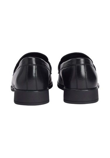 Th Chain Fringe Kadın Deri Siyah Loafer-9527 Siyah