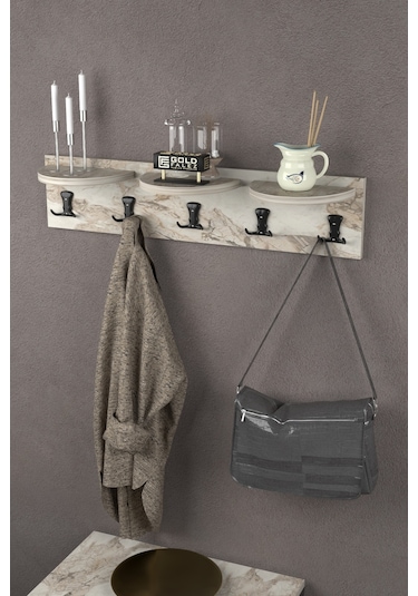 Goldfalez Efes Askılık Duvar Elbise Askılığı Portmanto 80 CM Çok Renkli