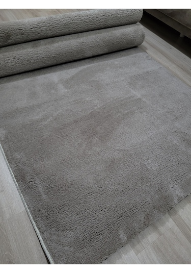 Arbese Kesme Yolluk Kaymaz Taban Yumuşak Peluş Halı Koyu Vizon Kyvznpls