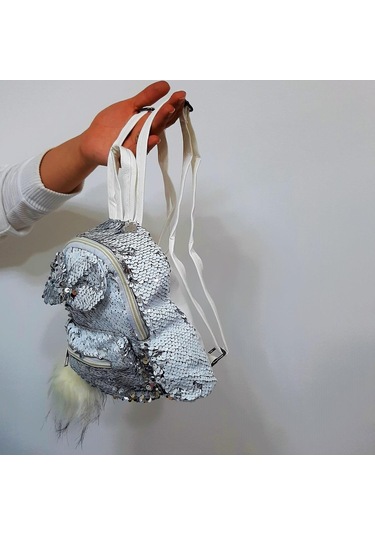 Fiyra Crn Beyaz Pullu Kız Çocuk Sırt Çantası 16cmx20cmx10cm Beyaz