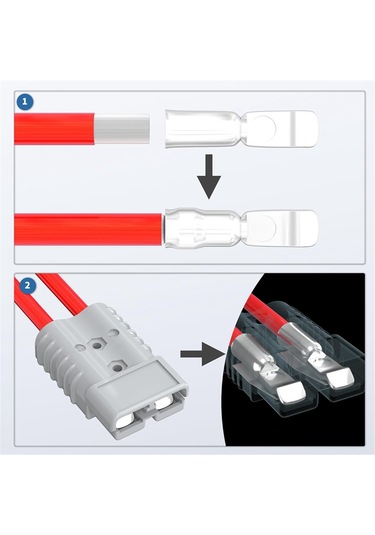 Xurunkeji 350 Amper Akü Hızlı Bağlantı/çıkartma Konnektörü, Araba Vinç Römork İçin Kablo Demeti Fiş Konnektör Kiti