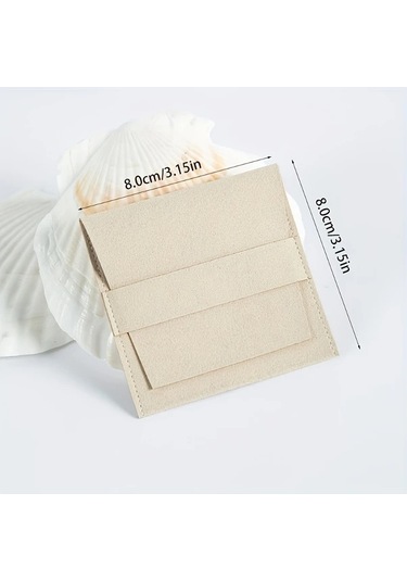 Willowhaven 50 Adet Zarif Süet Görünümlü Toz Geçirmez Kapanışlı Takı Çantası Gri