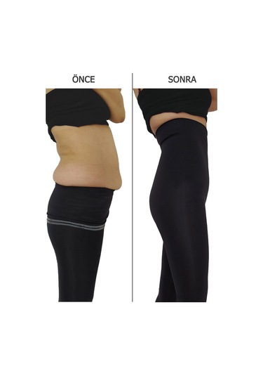 Siyah Kadın Korse 2 Beden İnceltici Yüksek Bel Korse Tayt Siyah