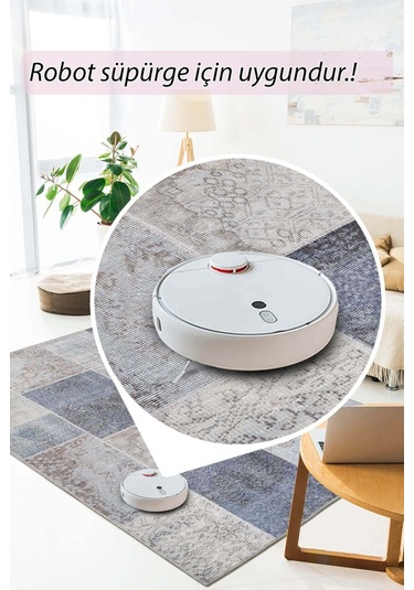 Artloop Jazz Şönil Dokuma Pamuk Polyester Gri Halı Al 83