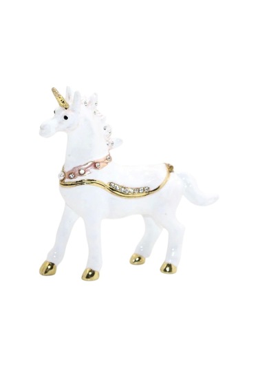 Kristal Taşlı Unicorn Figürü Dekoratif Obje