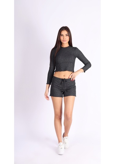 Soft&Basic Punta Raporlu Kaşkorse Siyah Şort Siyah
