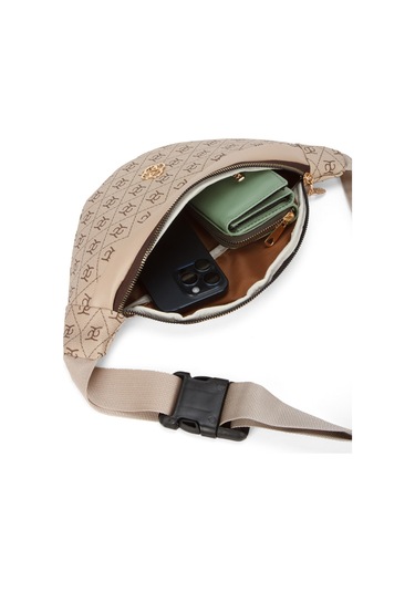 Newish Polo Kadın Desenli Çapraz Omuz Askılı Bel Ve Omuz Çantası 2 Adet New345- Bej - Kum