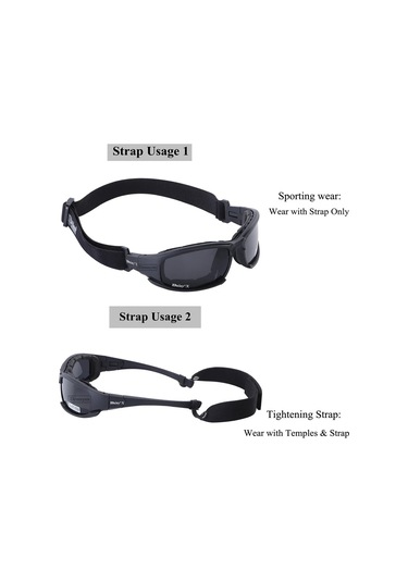 Taktik Kamuflaj Erkek Polarize Gözlük Açık Çekim Avcılık Gözlük Bej - Siyah