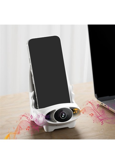 Sandalye Standı Manyetik Emişli Telefon Tutucu 15w Kablosuz Şarj Cihazı, Beyaz Beyaz