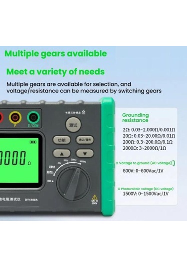 Duoyı Dy4100a Dijital Toprak Direnci Ölçer Toprak Megeri