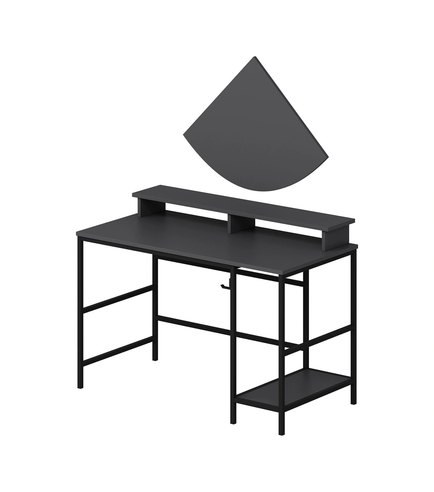 Minar Greta Çalışma Masası Modül2 - Antrasit Siyah