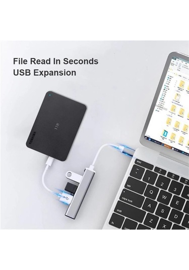 Venturemart 4 Port Usb Hub 3.0 Genişletici Tip C - Dizüstü Bilgisayar Aksesuarları Ve Macb İçin Usb Splitter