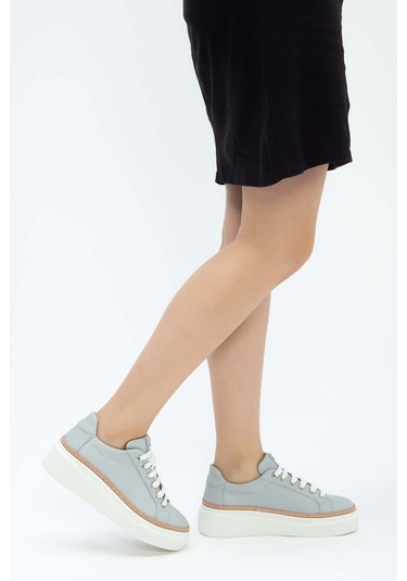 Tamer Tanca Kadın Hakiki Deri Gri Sneakers & Spor Ayakkabı 937 5022-09 Bn Ayk Y23 Grı Floter Gri