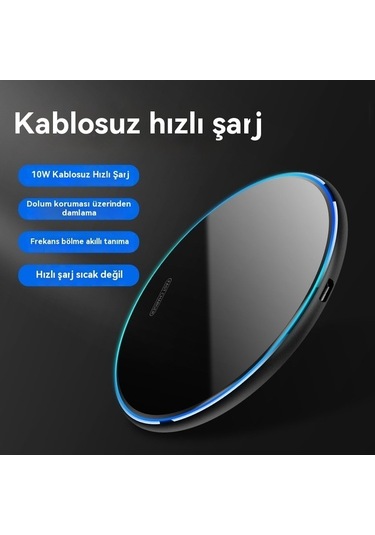 Willowhaven Yuvarlak Beyaz Ayna Cep Telefonu Kablosuz Şarj Cihazı - Jian Fan, 15w Qc3.0, X8 Akrilik, Lunarose Mağazası ' Beyaz