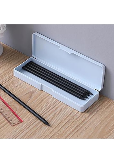 Mufunye Öğrenci İçin Dayanıklı Plastik Kalem Kutusu - Büyük Kapasiteli, Kolay Temizlenir, Taşınabilir Mavi Desen Diğer